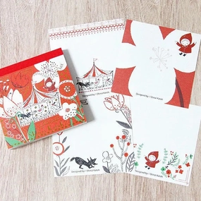 boxed durable Shinzi Katoh Memo Pad - Merry-Go-Round