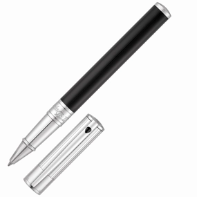 plastic St Dupont D-Initial Duo Tone Black & Chrome Rollerball Pen