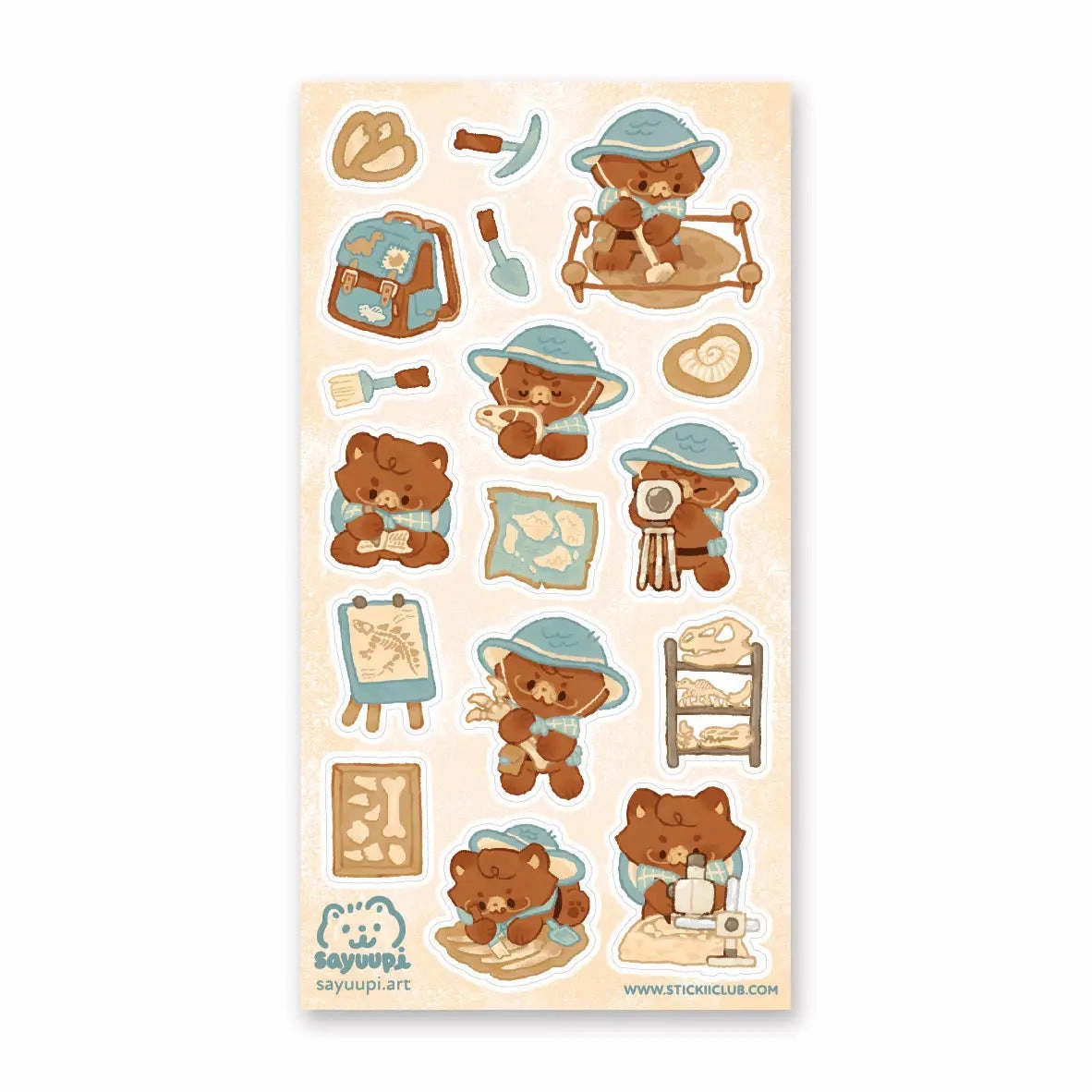 versatile Stickii Dino-Mite Fossil Dig Sticker Sheet