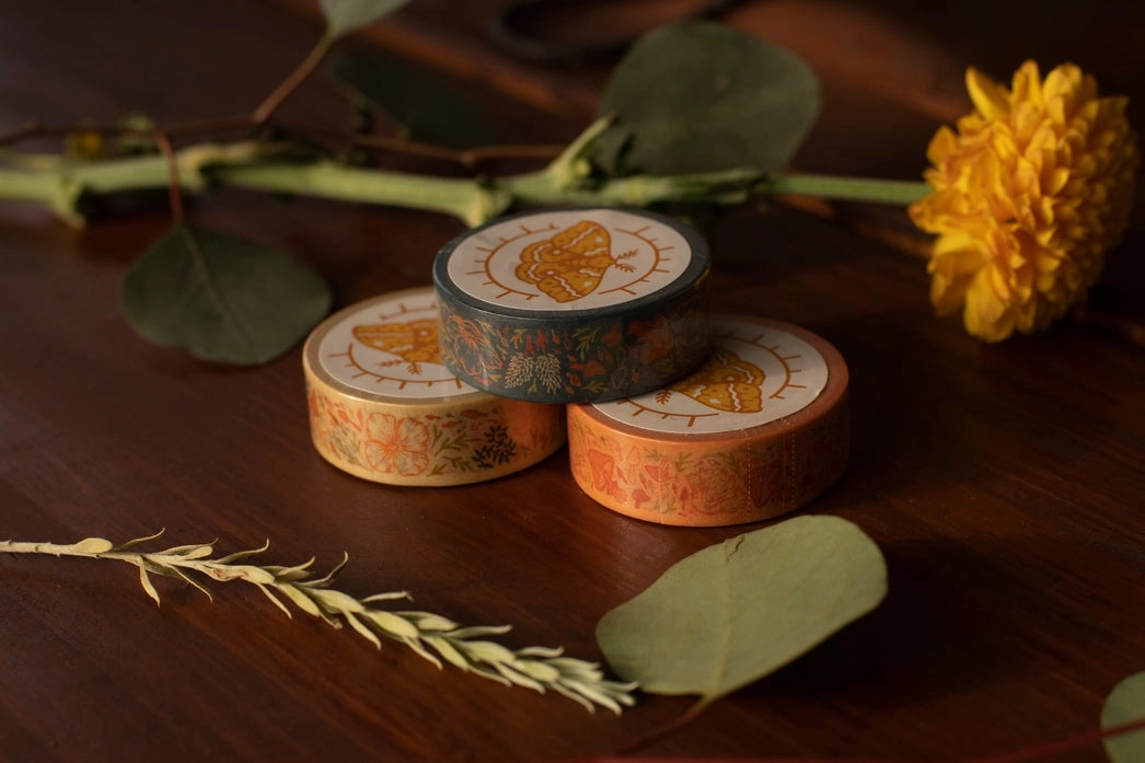 expandable Floral   Poppies   Mushrooms Washi Tape