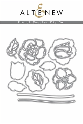 tiny portable Floral Doodles Die Set
