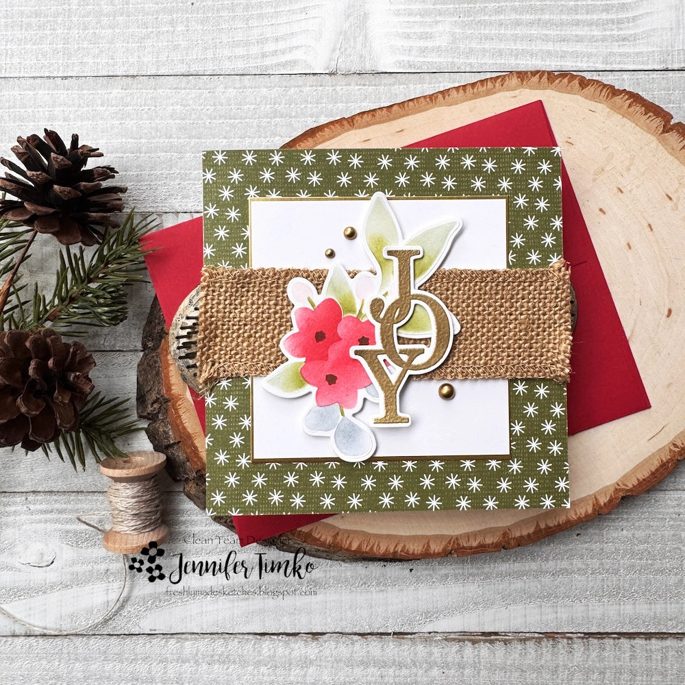 Floral Noel - 4X4 Stamp Set vintage modern