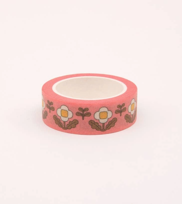 flexible adjustable Floral Washi Tape - Vintage Pink