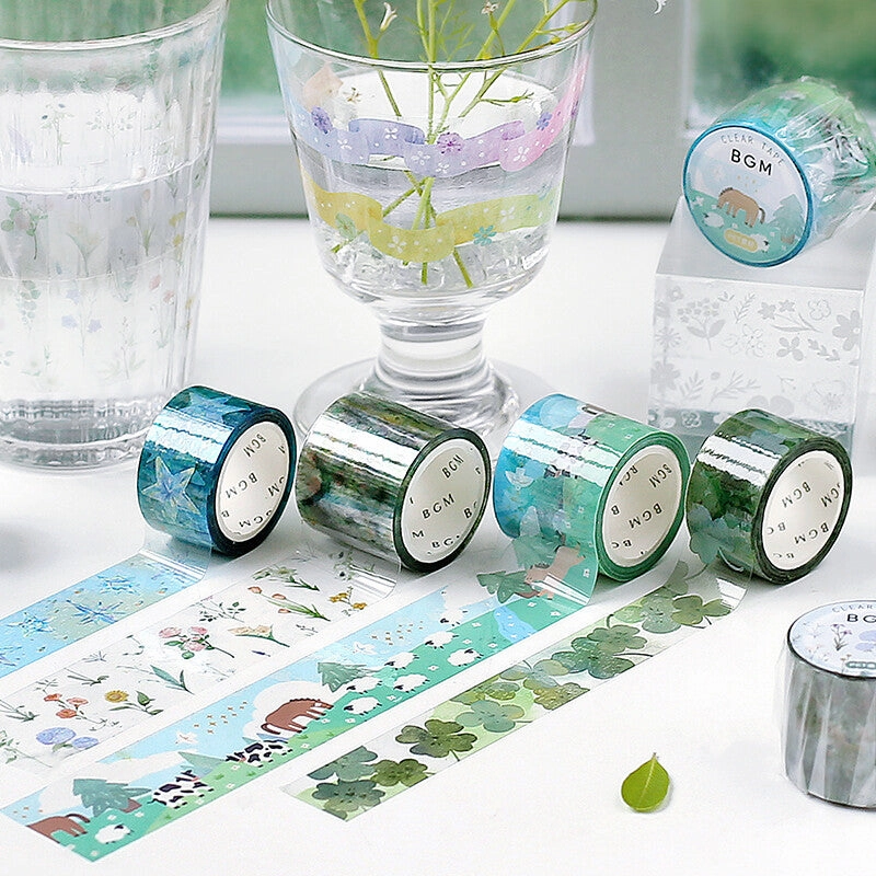 Flourish Pattern Pet Clear Tape Bgm cotton