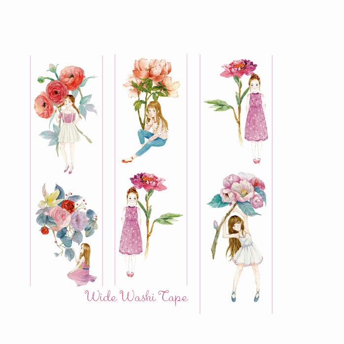 Flower Girl Washi Tape vintage round