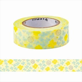 large Flower Yellow Washi Tape Writable Maste Washi