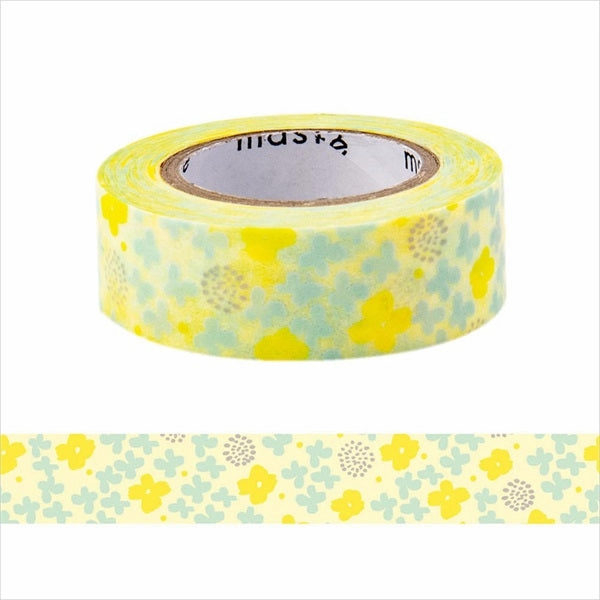large Flower Yellow Washi Tape Writable Maste Washi