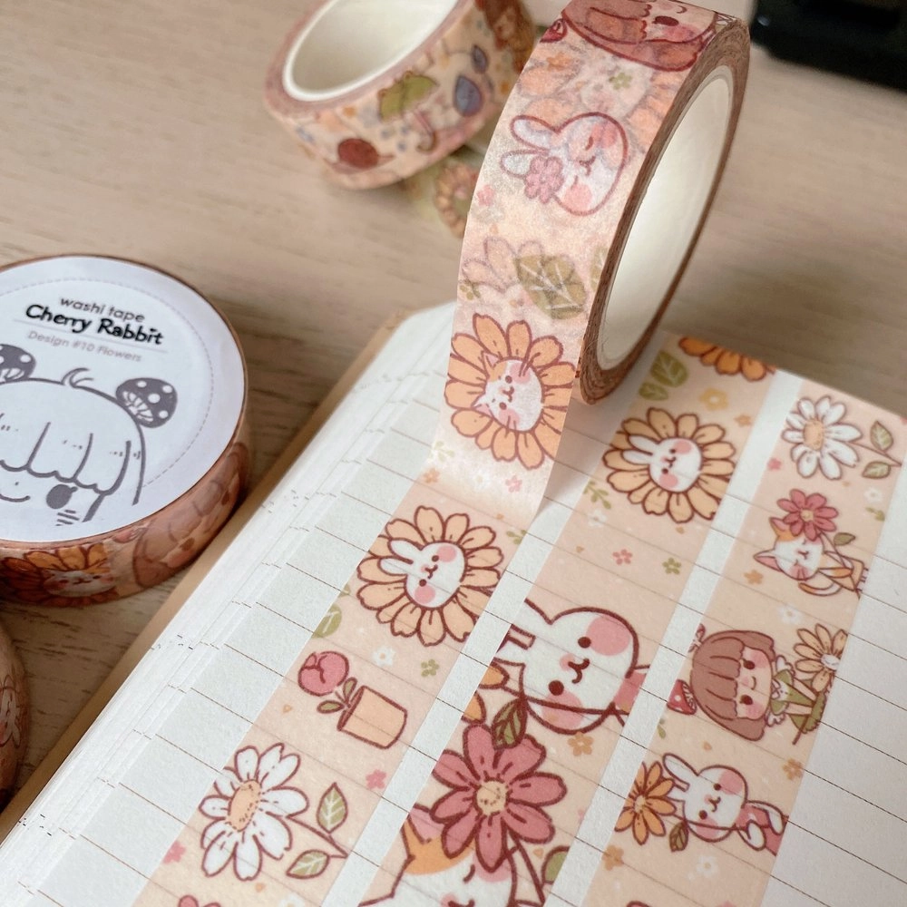 organic Flowers Washi Tape