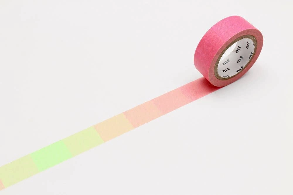 Fluo Gradation Pink/Green Mt Washi large slim