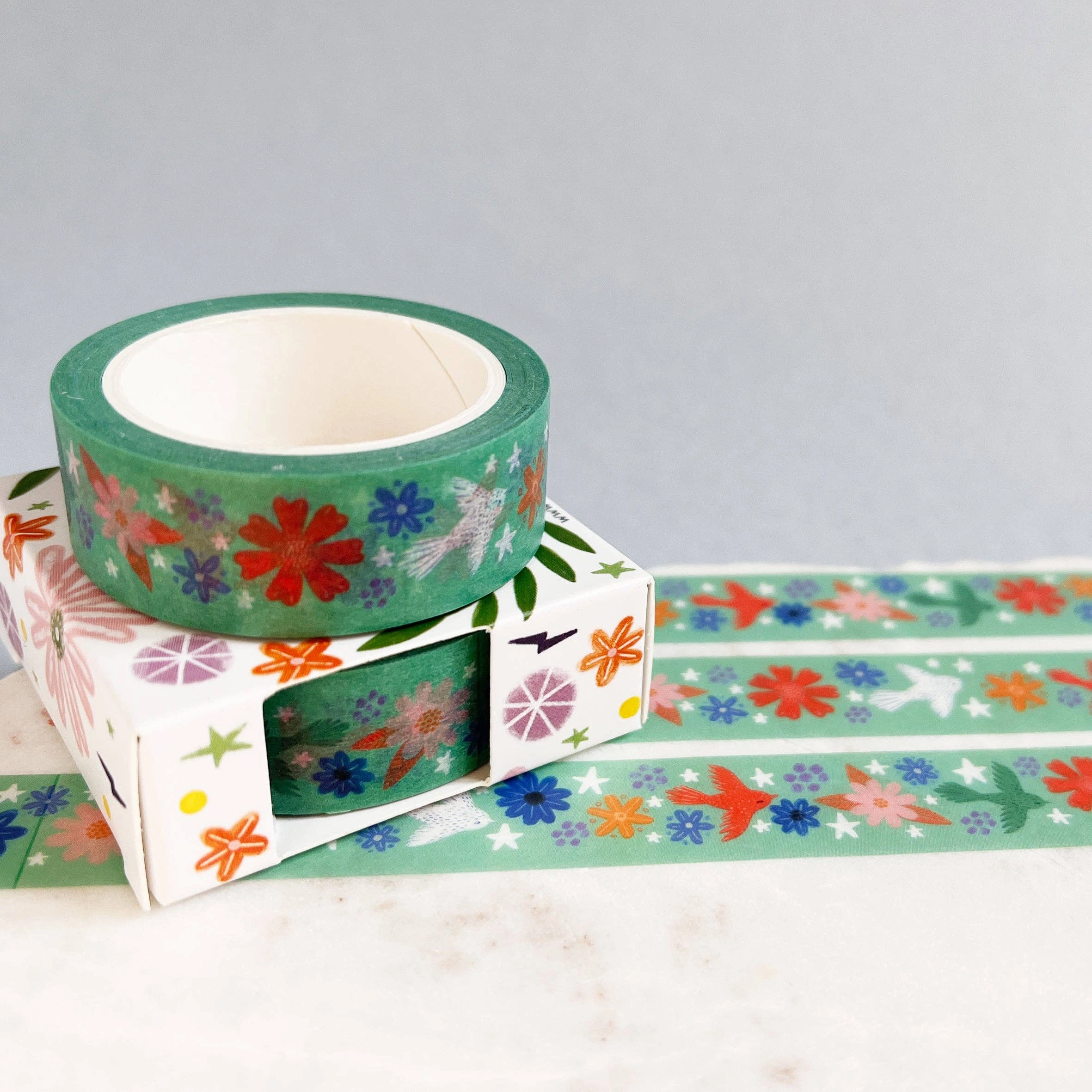 Flying Birds Washi Tape Mint earthy