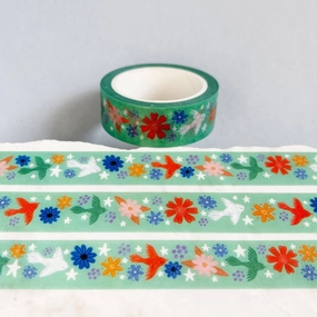 premium large Flying Birds Washi Tape Mint