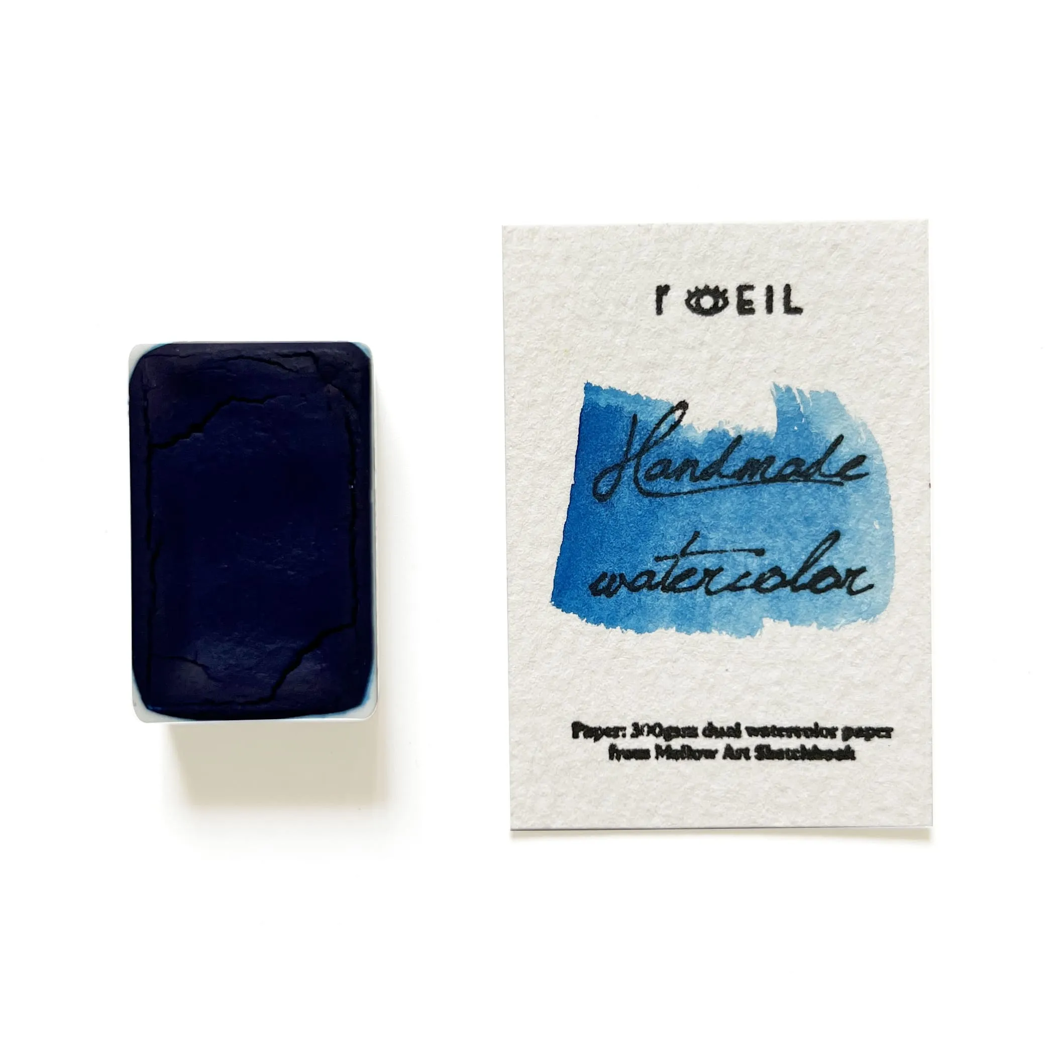 glass shiny Prussian Blue Pb27 - Artist Grade Handmade Honey Based Watercolor Paint Full Pan 3.2Ml