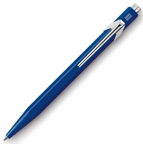 Caran D'Ache 849 Metal Sapphire Blue Ballpoint Pen tiny manual