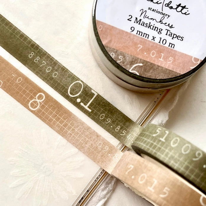locking Numbers Washi Tapes Slim (2 Rolls)