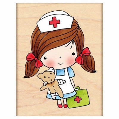 wholesale neutral Nurse First Aid Mimi Rubber Stamp