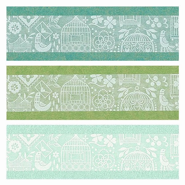 Oboro Birdcage White Washi Tape bold top