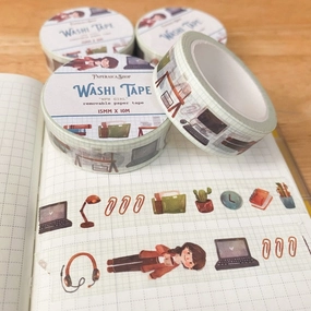 Paperaicashop Wfh Girl Washi Tape set