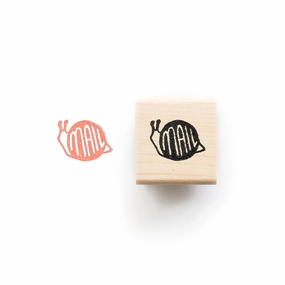 Snail Mail Rubber Stamp wooden