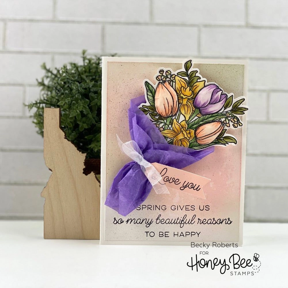 neutral quickdry Spring Joy Bouquet - 6X6 Stamp Set - Retiring