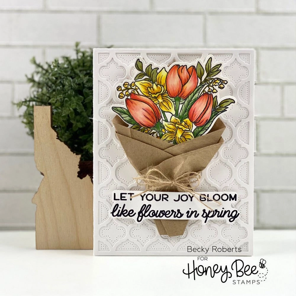 biodegradable Spring Joy Bouquet - 6X6 Stamp Set - Retiring