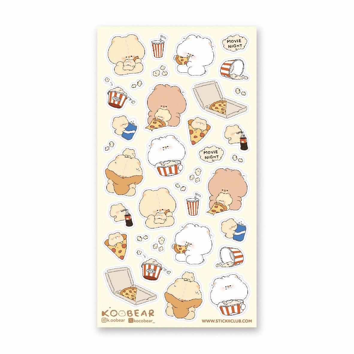 Stickii Movie Night Sticker Sheet thin
