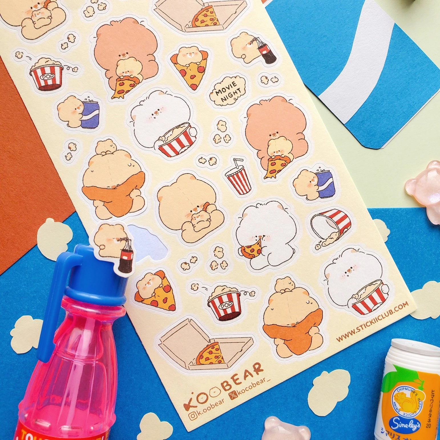 rubber new Stickii Movie Night Sticker Sheet