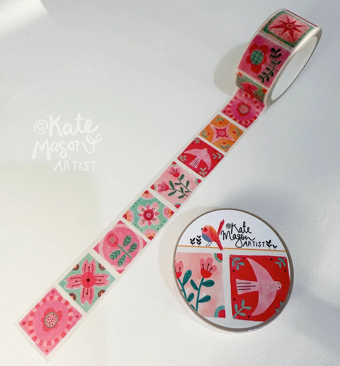 Folk Patchwork Pink & Mint Washi Tape alloy synthetic