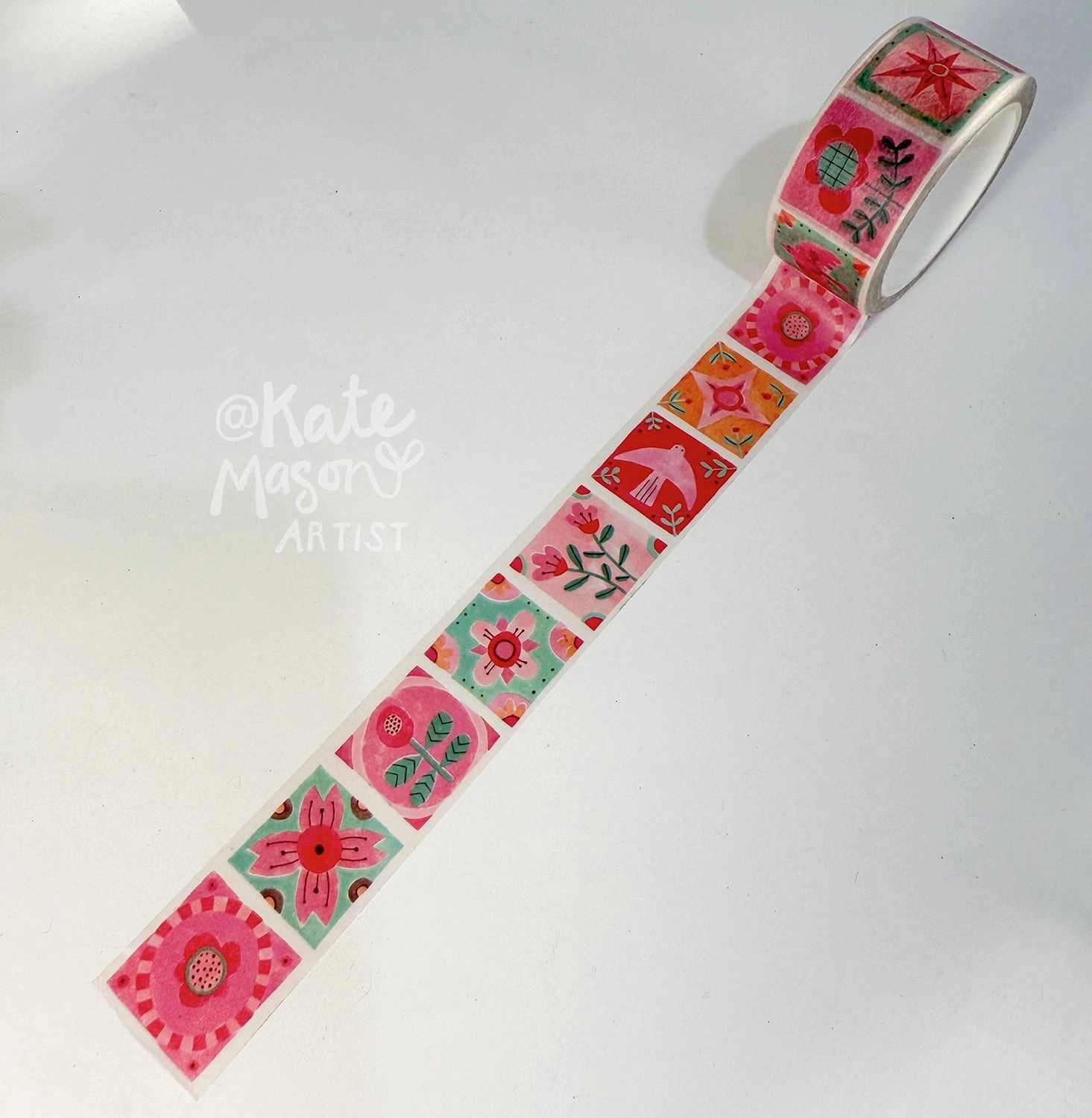 plastic Folk Patchwork Pink & Mint Washi Tape