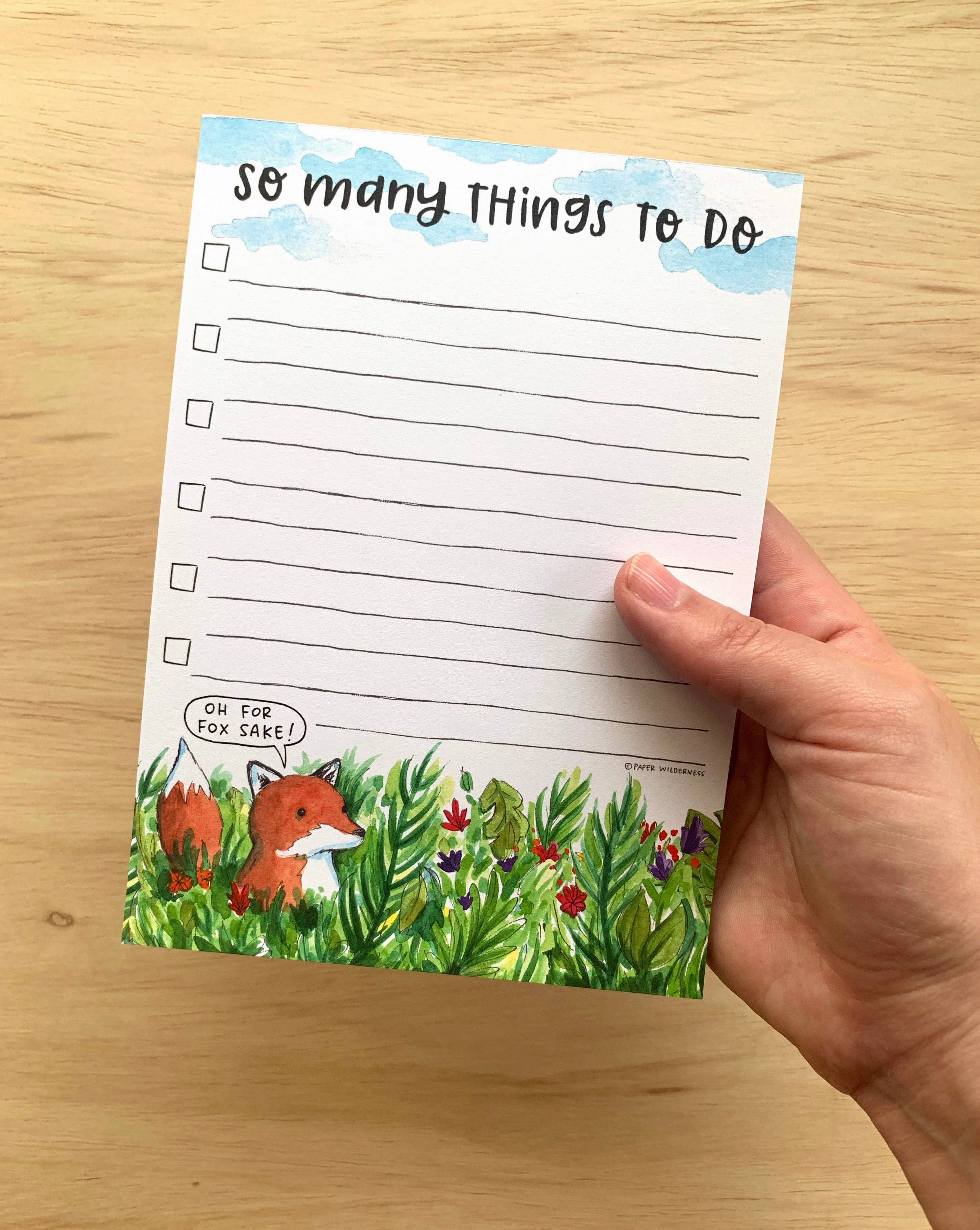 small For Fox Sake To Do List Notepad