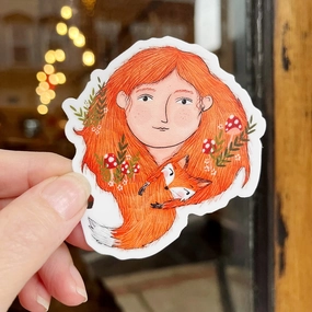 valuable daily Forest & Fauna Paper Co. Vinyl Sticker - Fox Girl