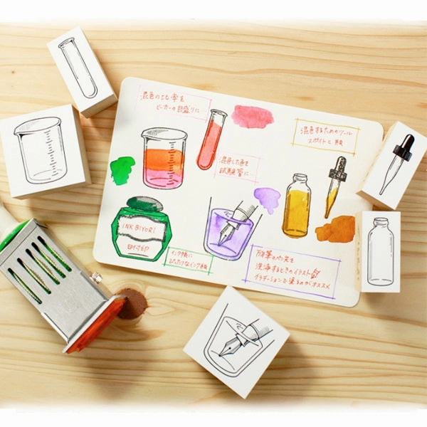 Fountain Pen Tip Rubber Stamp wrapped