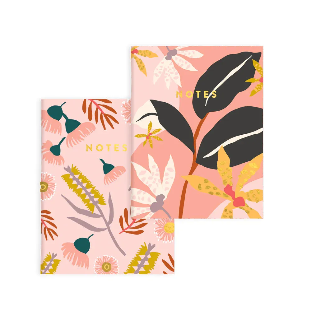 paper Fox & Fallow Orchid Notebook - 2 Pack, Lined And Blank