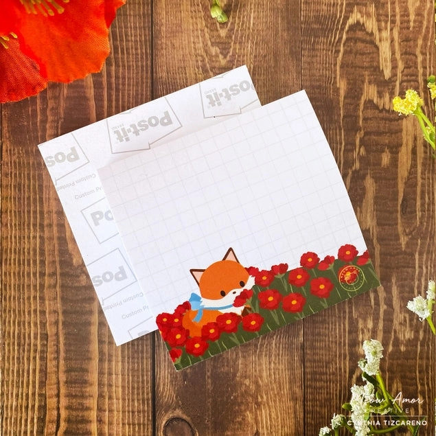 Fox Field Of Flowers Sticky Notes slim exclusive