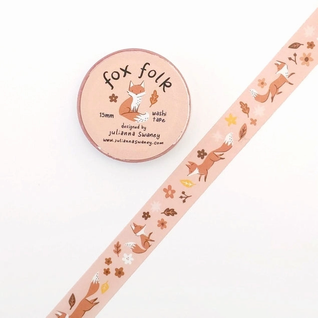 rubber springloaded Fox Folk Washi Tape