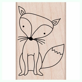 cotton bright Fox Rubber Stamp