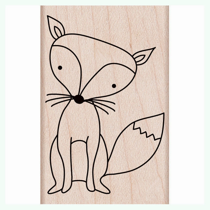 cotton bright Fox Rubber Stamp
