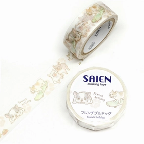 bronze French Bulldog Washi Tape Saien