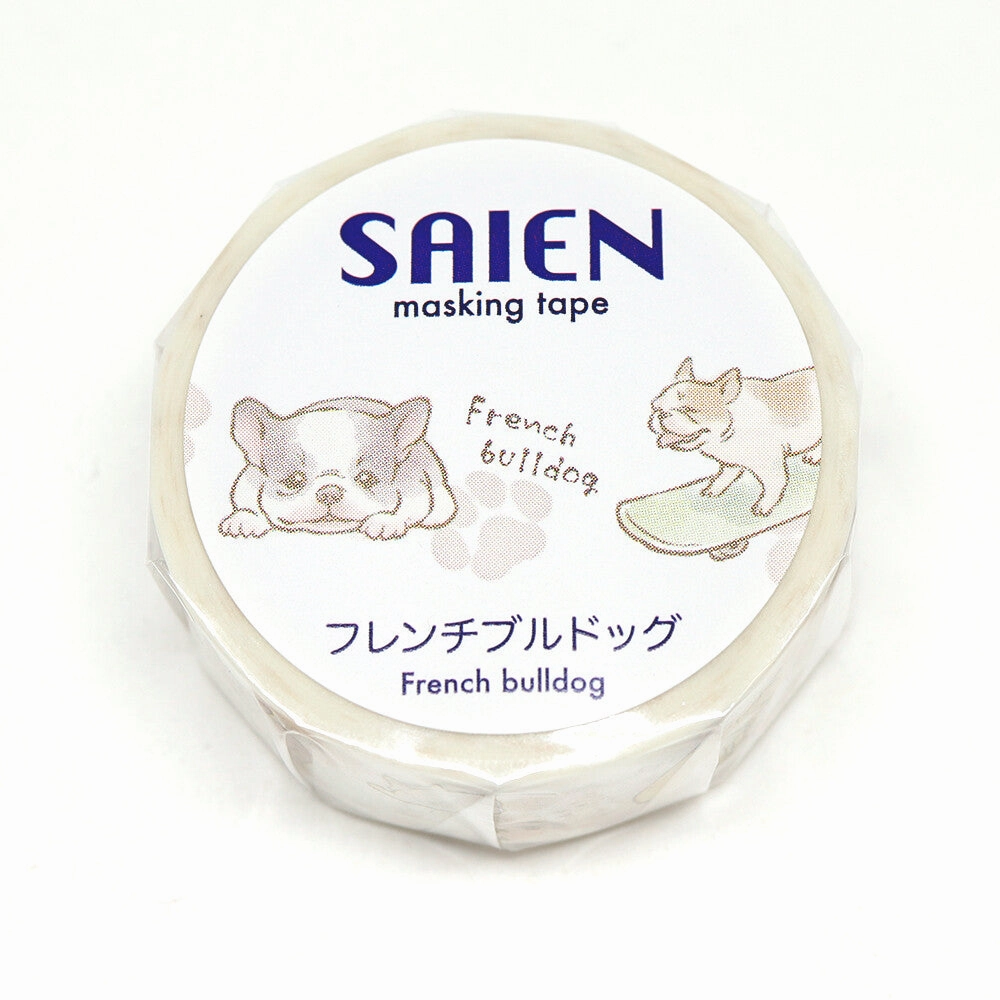 biodegradable superior French Bulldog Washi Tape Saien