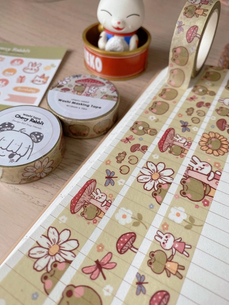 bright musthave Frog Friends Washi Tape