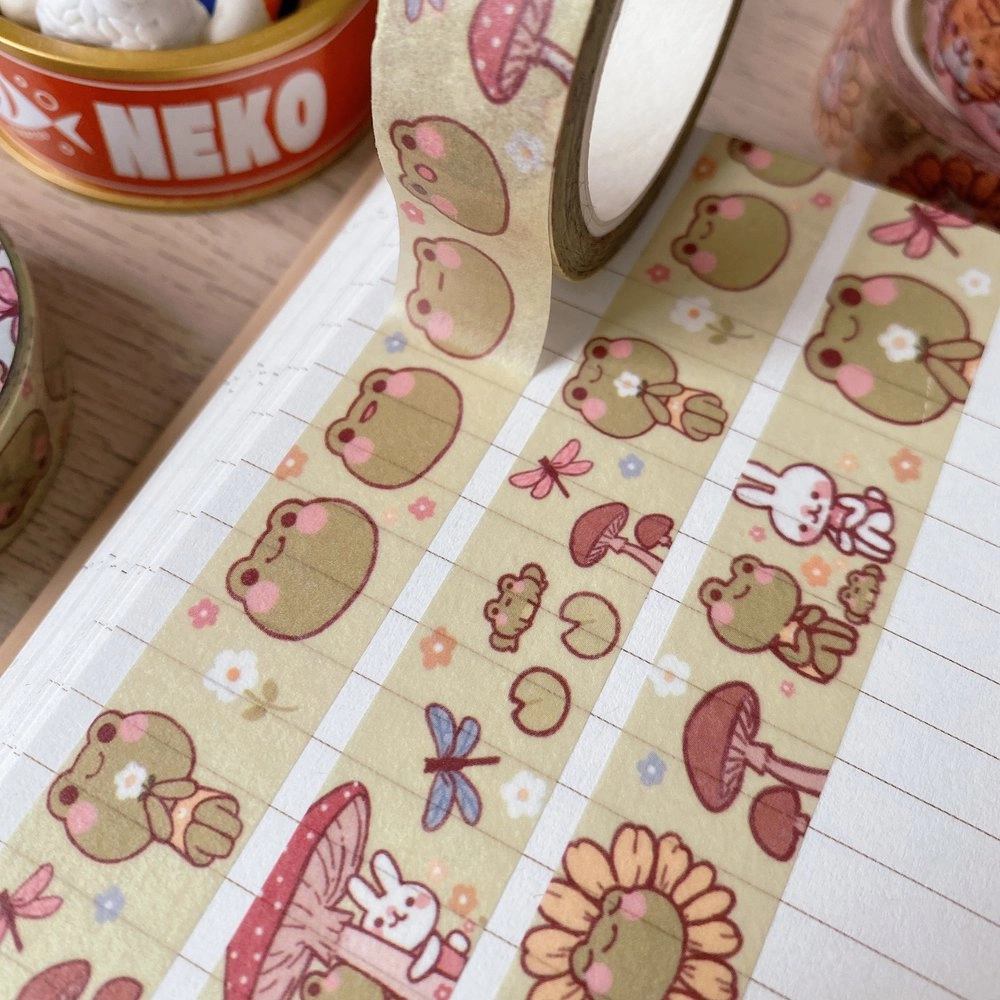 basic vegan Frog Friends Washi Tape