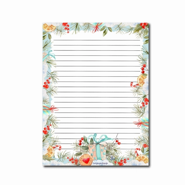 Frosty Forest Festivities A5 Notepad flat glossy