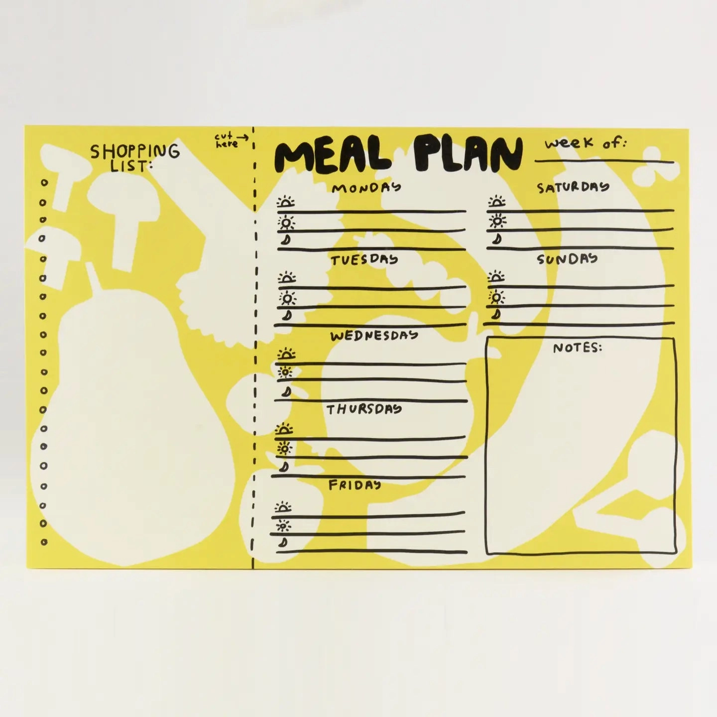 new vintage Fruits & Veggies Meal Planner Notepad