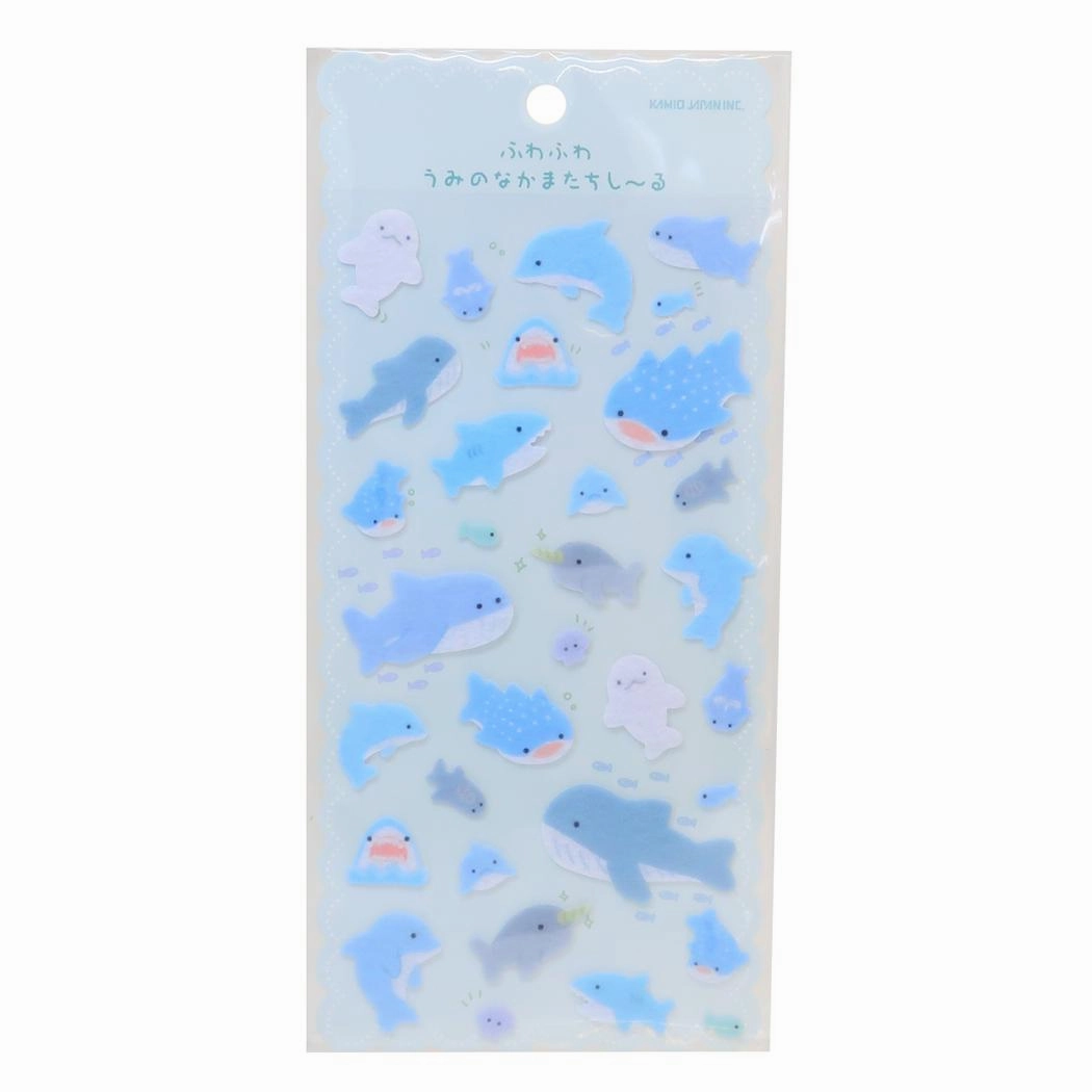 Fuzzy Ocean Friends Sticker Sheet washable