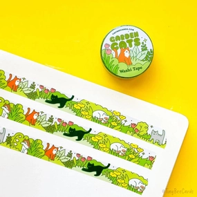 tiny cool Garden Cats Washi Tape