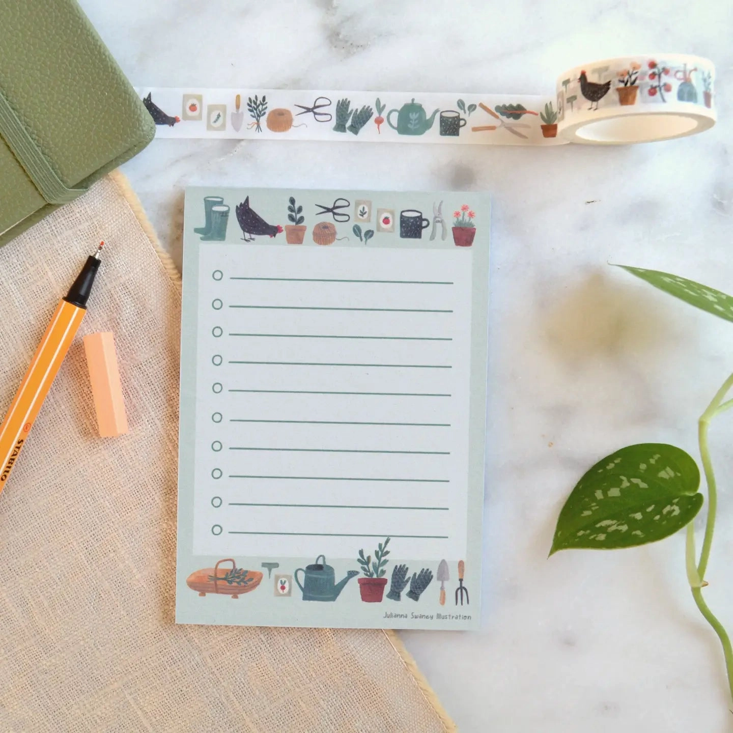 Gardener To Do List Check Mark Notepad bright kit