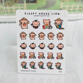 heatproof deluxe Gardening Kitticon Planner Sticker Sheet