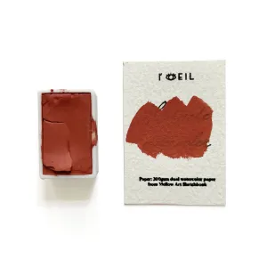 soft Genuine Cinnabar Pr106 (Mineral) - Artist Grade Handmade Honey Based Watercolor Paint Full Pan 3.2Ml