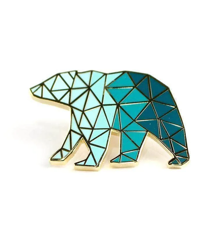 budget superior Geometric Bear Enamel Pin