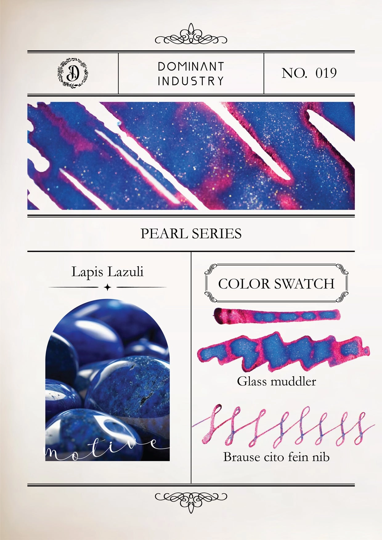 Dominant Industry Pearl Ink 25Ml - Lapis Lazuli matte thin