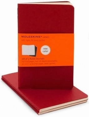 antislip Moleskine Cahiers Lined Notebook Set- Red Pocket